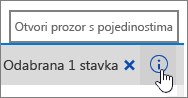 Otvaranje istaknutog gumba okna s detaljima