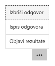 Mogućnosti brisanja, ispisa i objave rezultata u programu Microsoft Forms