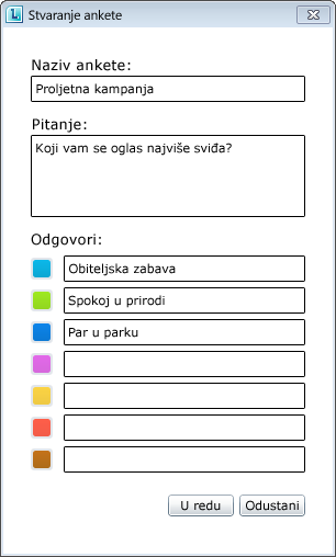 Anketa u programu Lync