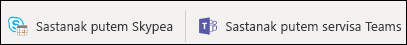 Dodavanje veze na sastanak aplikacije Teams ili Skype