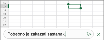 Unesite komentar te dodirnite ikonu Objava