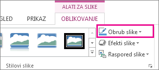 Naredba Obrub slike na kartici Oblikovanje – Alati za slike