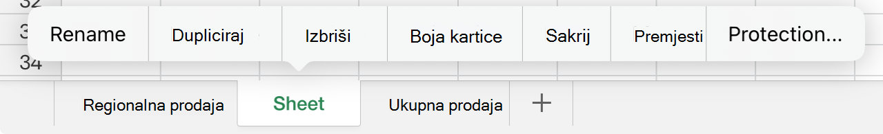 Brisanje radnog lista na iPadu