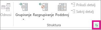 U grupi Struktura kliknite pokretač dijaloškog okvira.