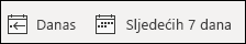 Prikaz danas ili sljedećih sedam dana
