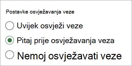 Postavke osvježavanja veze snimka zaslona s jednom verzijom two.jpg