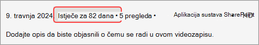 Details pane showing recording expiration date