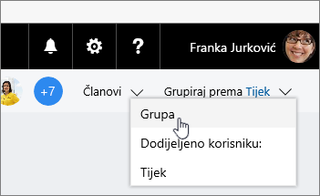 Promjena grupe prema grupiranje