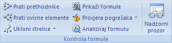 Grupa Nadzor formula na kartici Formule