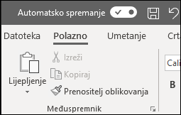 Uključivanje i isključivanje automatskog spremanja u sustavu Office