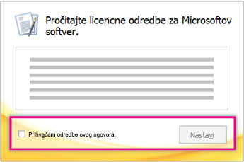 Pročitajte i prihvatite licencne odredbe