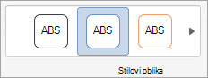 Mogućnosti u grupi Stilovi oblika
