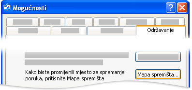 Dijaloški okvir Mogućnosti programa Outlook Express