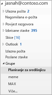 Na lijevoj navigacijskoj traci odaberite grupu.