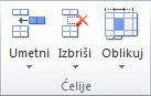 Slika vrpce u programu Excel