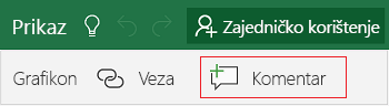 Dodavanje komentara u aplikaciji Excel Mobile za Windows 10