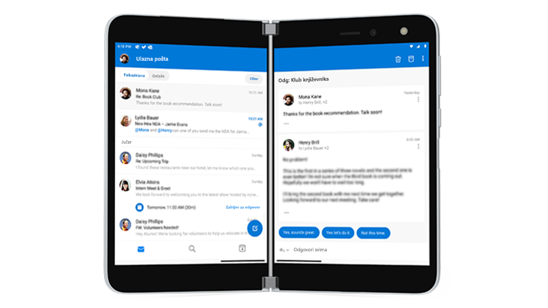 Outlook Open na Surface duo
