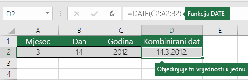 Funkcija DATE – 2. primjer