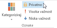 Označavanje stavke privatnom