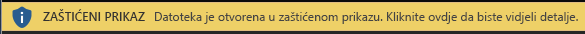 Zaštićeni prikaz za dokumente koje korisnik prisilno otvara u zaštićenom prikazu