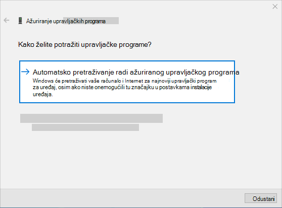 automatsko pretraživanje za ažurirani upravljački program radi ažuriranja upravljačkog programa za zvuk