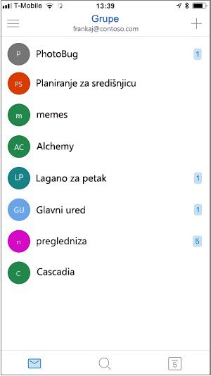 Početni zaslon aplikacija za mobilne uređaje