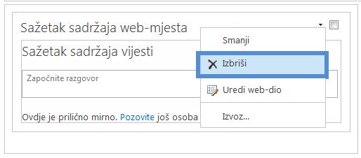 Brisanje web-dijela