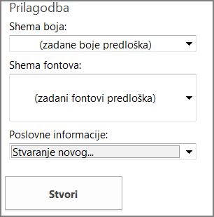 Mogućnosti predloška dopisnice za predloške s web-mjesta Office.com.