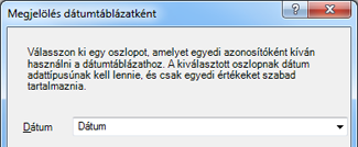 A Megjelölés dátumtáblázatként párbeszédpanel