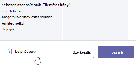 Töltsön le egy rubricot .csv fájlként.