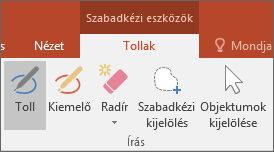 A Toll eszköz a Szabadkézi eszközök lapon az Office-ban