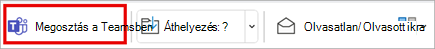 Megosztás a teamsben a klasszikus Outlook eszköztárának menüszalagján.