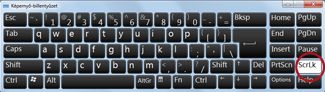 A Windows képernyő-billentyűzete a Scroll Lock billentyűvel