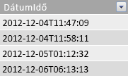 DátumIdő oszlop egy ténytáblában