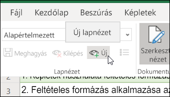 Az Új gomb a Lapnézetek csoportban