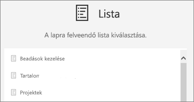 Lista kijelölése