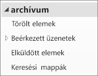 Bontsa ki az archív fájlt a navigációs ablaktáblában az almappák megjelenítéséhez.