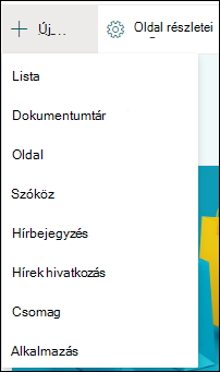 Új elem hozzáadása SharePoint-webhelyhez