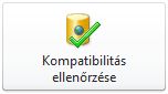 Kompatibilitás ellenőrző gomb az Access Backstage nézetében