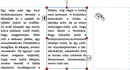 Képernyőkép egy túlfolyó szöveget tartalmazó szövegdobozról.