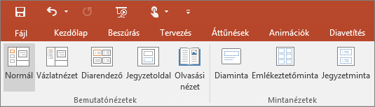 A PowerPoint Nézet menüjének szemléltetése