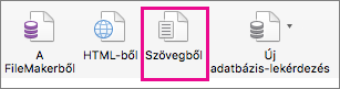 Az Adatok lapon válassza a Szövegből lehetőséget.