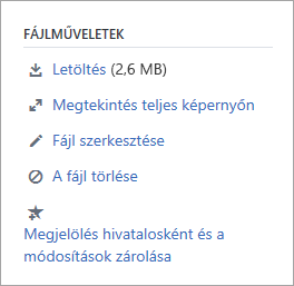 A fájl műveletek szakasz