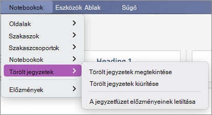 Jegyzetfüzetek > Törölt jegyzetek > Törölt jegyzetek megtekintése