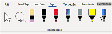 Microsoft 365 Rajzeszközök tollai