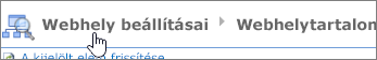 Kép a lap tetején lévő útkövetési hivatkozásokról.