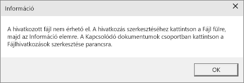 Csatolt fájllal kapcsolatos hiba a PowerPointban