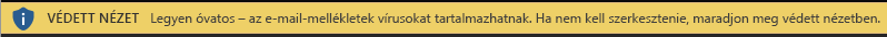 Nem megbízható e-mail-mellékletek védett nézete