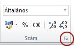 Párbeszédpanel-megnyitó ikon a Szám csoportban