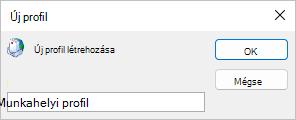 Adjon meg egy profilnevet.